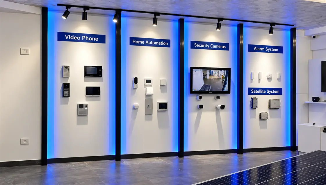 Technology Group showroom demo wall in Adonis